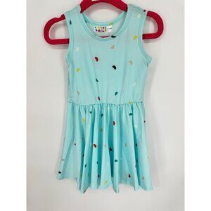 Dotdotsmile Girls Dress Size 12/24 Months Blue with Multi Color Half Circles NWT